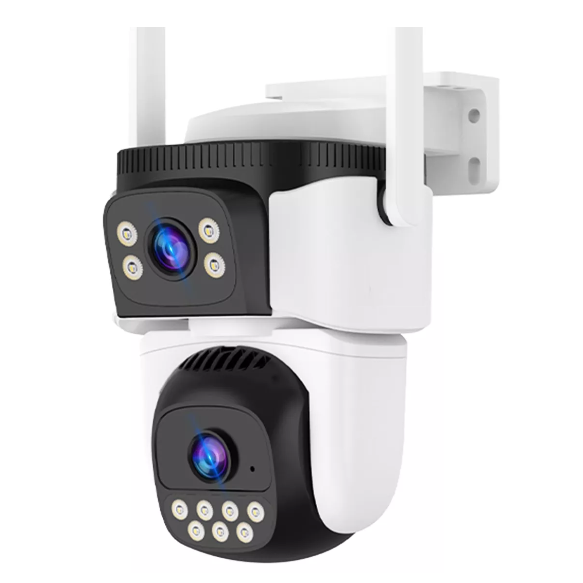 Cámara De Seguridad Wifi Exterior Lente Doble Eo Safe Imports Esi-16622 Blanco
