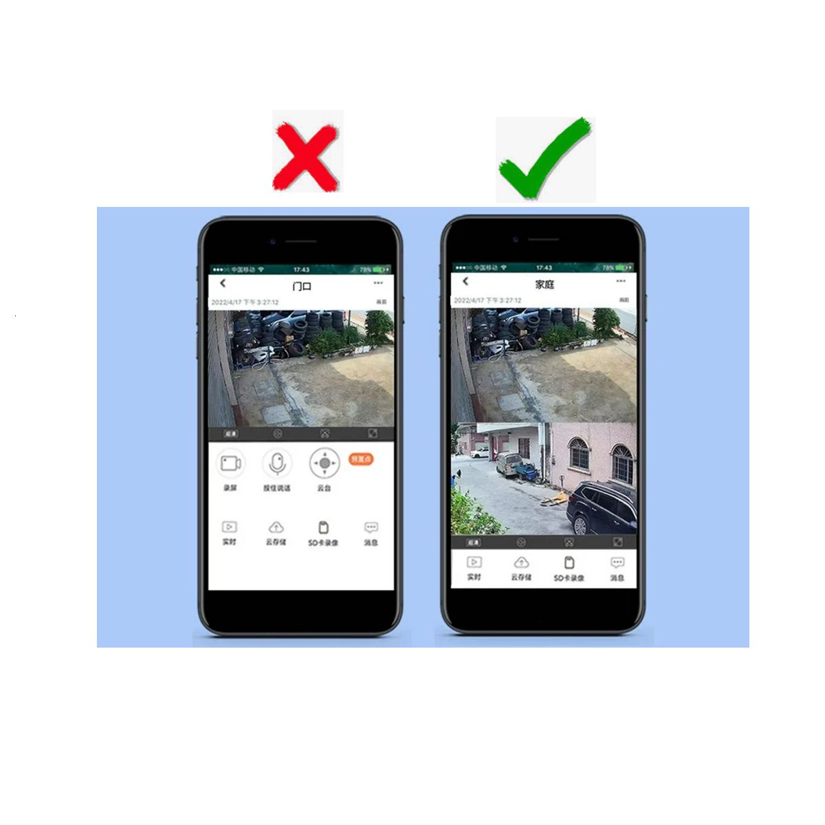 Foto 4 pulgar | Camara De Seguridad Doble Lente Hd 1080p Wifi Ptz 360 Grados Android Iphone