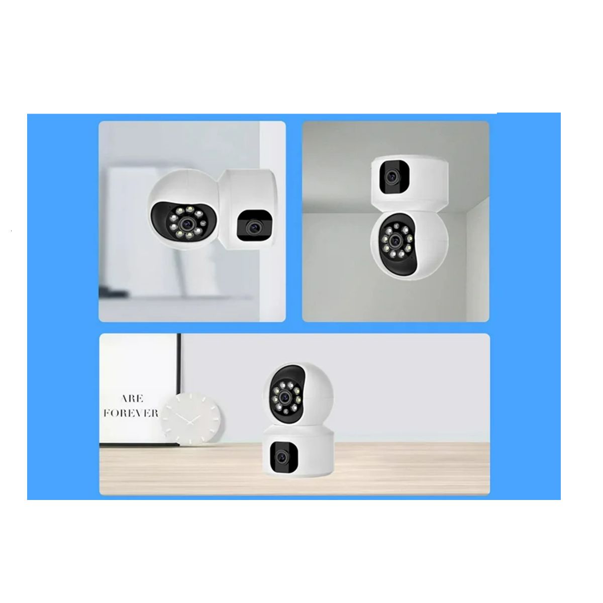 Foto 5 pulgar | Camara De Seguridad Doble Lente Hd 1080p Wifi Ptz 360 Grados Android Iphone