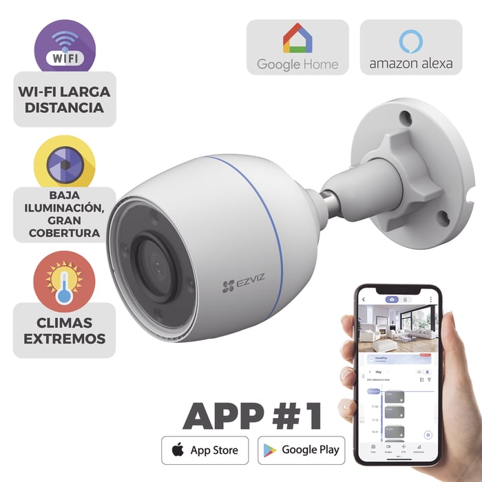 Cámara De Seguridad Para Exteriores, Visión Nocturna A Color, Detección De Personas Alimentadas Por Ia 1080p,