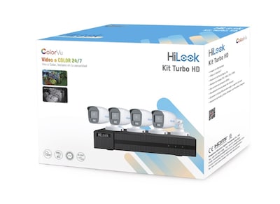 Foto 1 | Kit Camara Hilook Hl1080cv/a Color Blanco 2 Mpx 4 Camaras Microfono