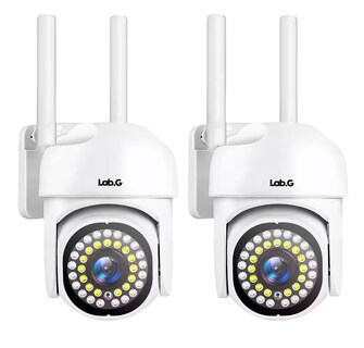 Foto 1 | Cámara De Seguridad Exterior Lab.g Wifi Hd 360° 2 Pcs Blanco