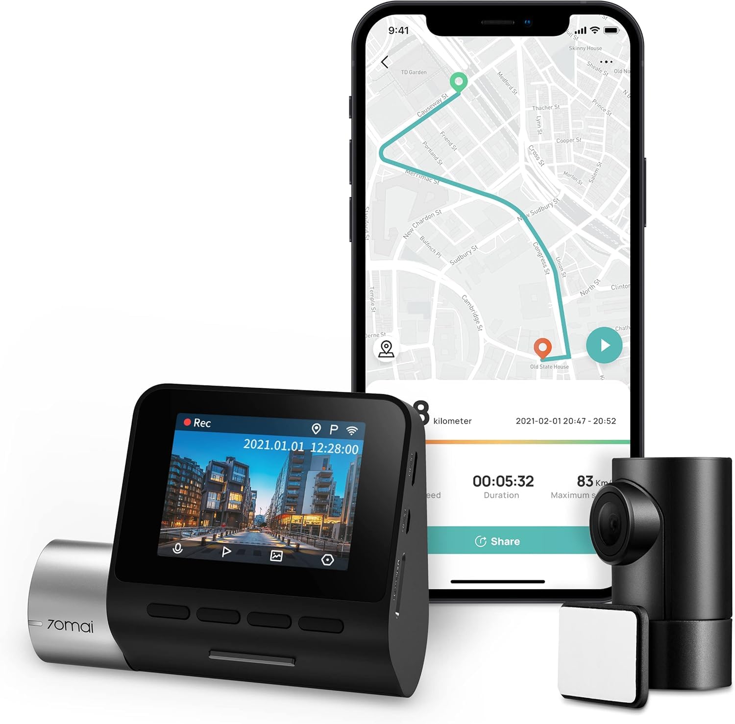 Cámara Para Salpicadero 70mai A500s 2,7k Uhd Con Sony Imx335 Wifi Gps Adas - Venta Internacional.