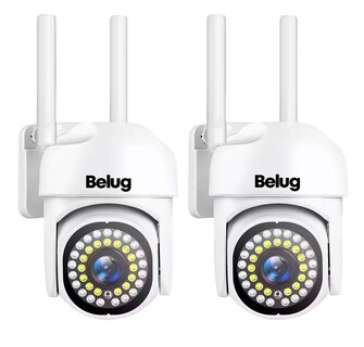 Foto 1 | Cámara de Seguridad Belug Wifi Hd 360° 2 Piezas Blancas