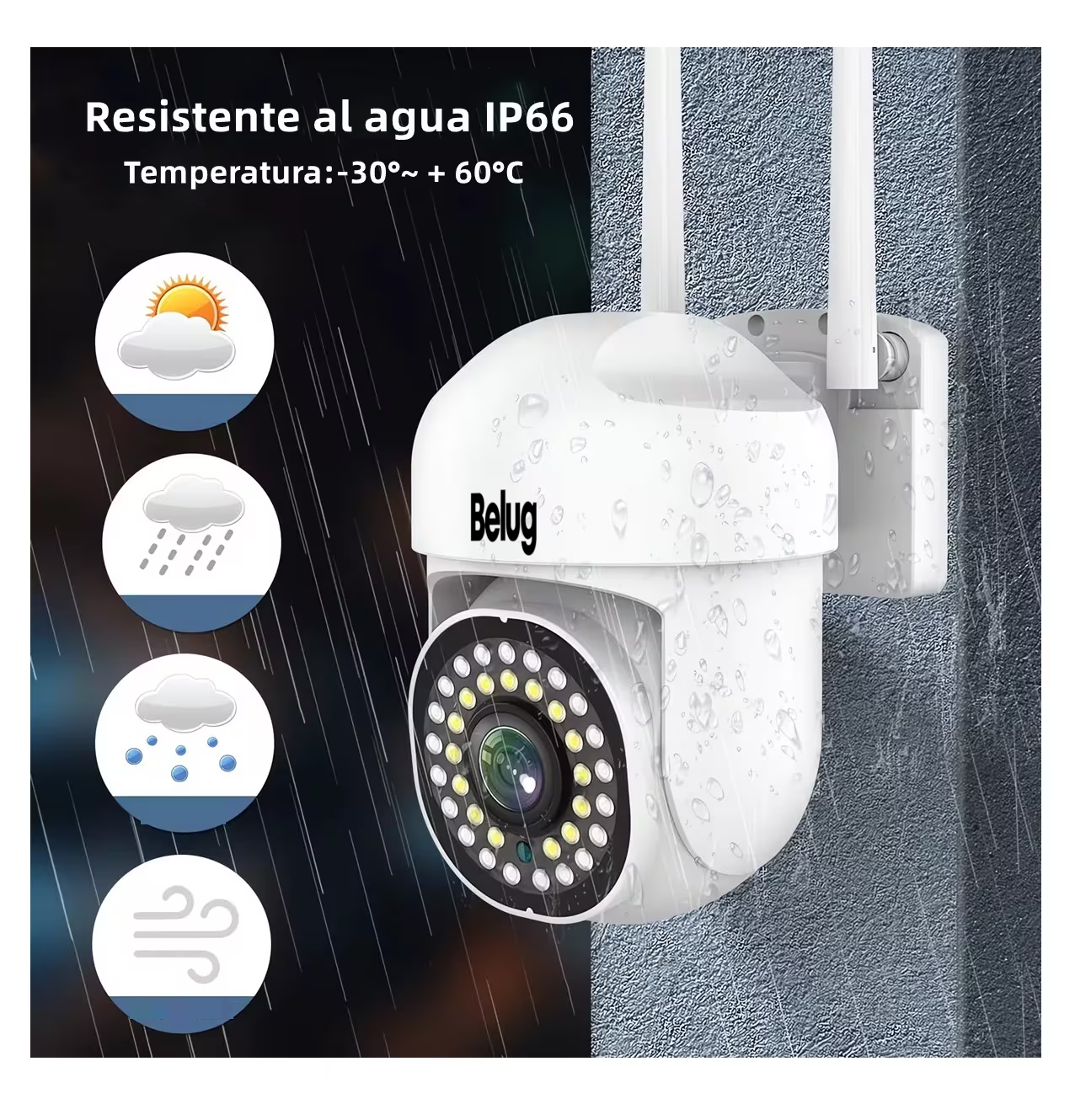 Foto 3 pulgar | Cámara de Seguridad Belug Wifi Hd 360° 2 Piezas Blancas