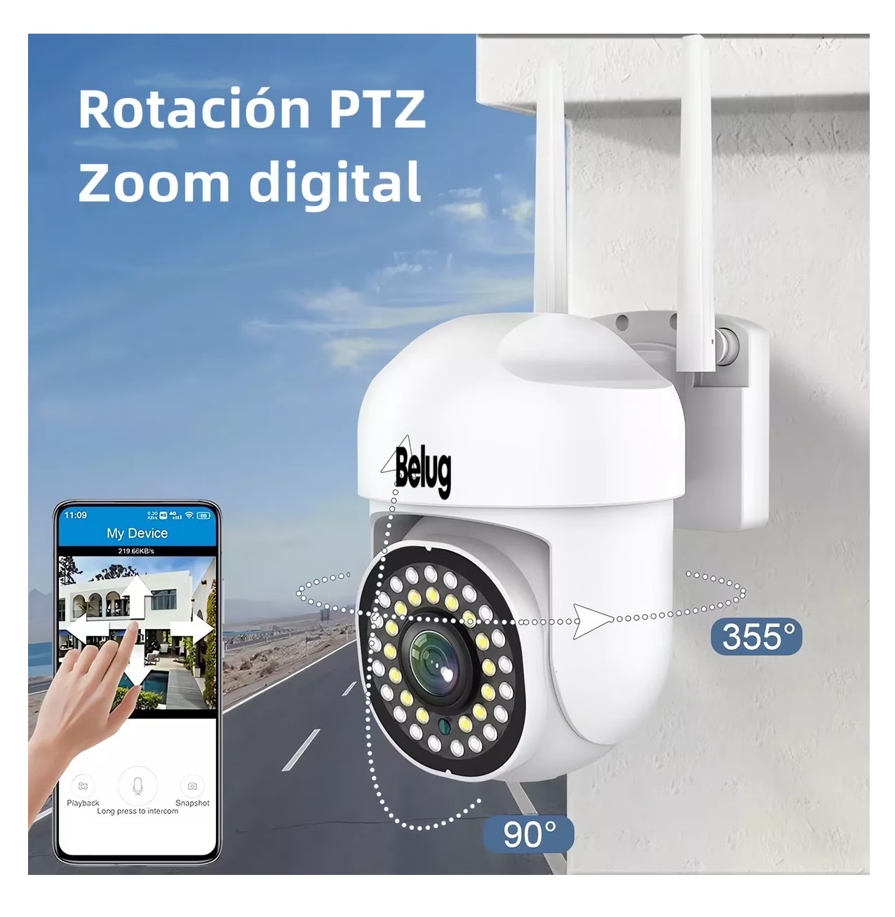 Foto 4 pulgar | Cámara de Seguridad Belug Wifi Hd 360° 2 Piezas Blancas