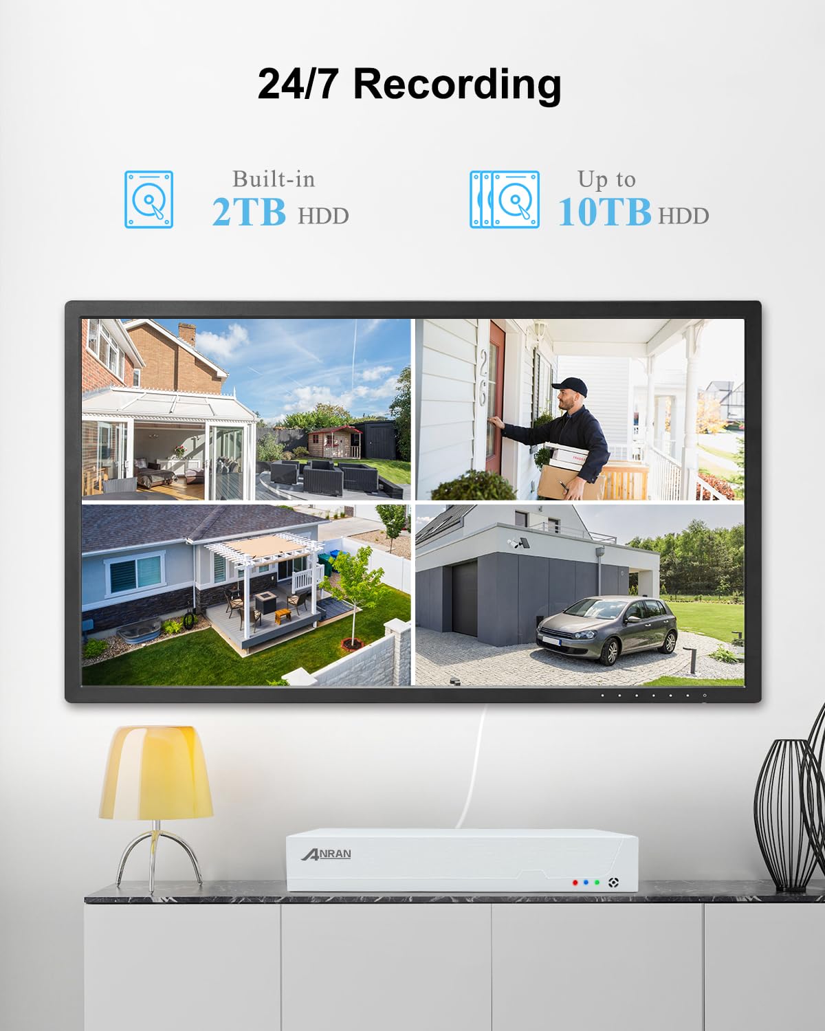 Foto 6 | Sistema De Cámaras De Seguridad Anran 4k 8mp Ptz Poe Ip 4 - Venta Internacional.