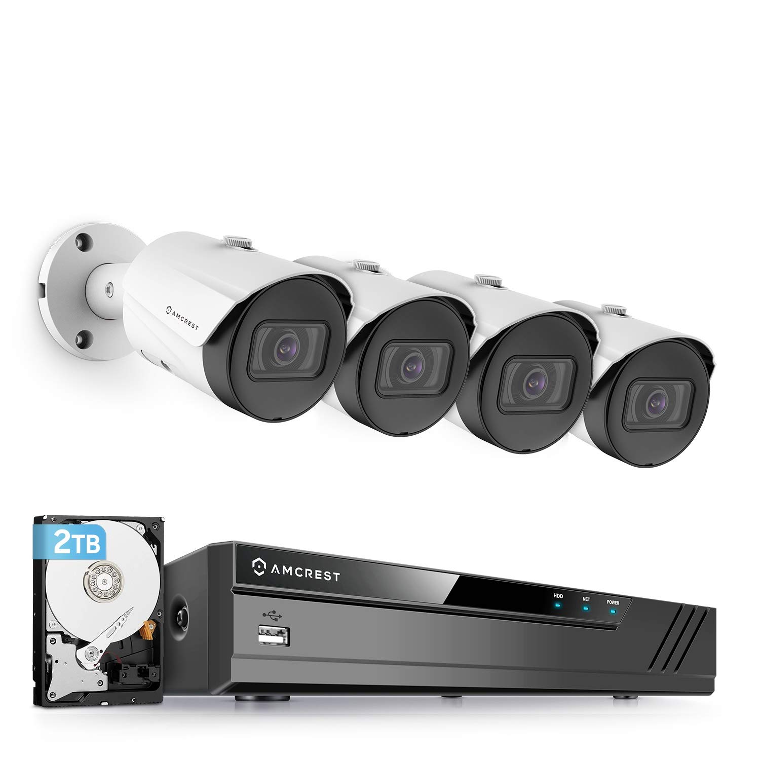 Sistema De Cámaras De Seguridad Amcrest 5mp 4k 8ch Nvr Con 4 Cámaras - Venta Internacional.