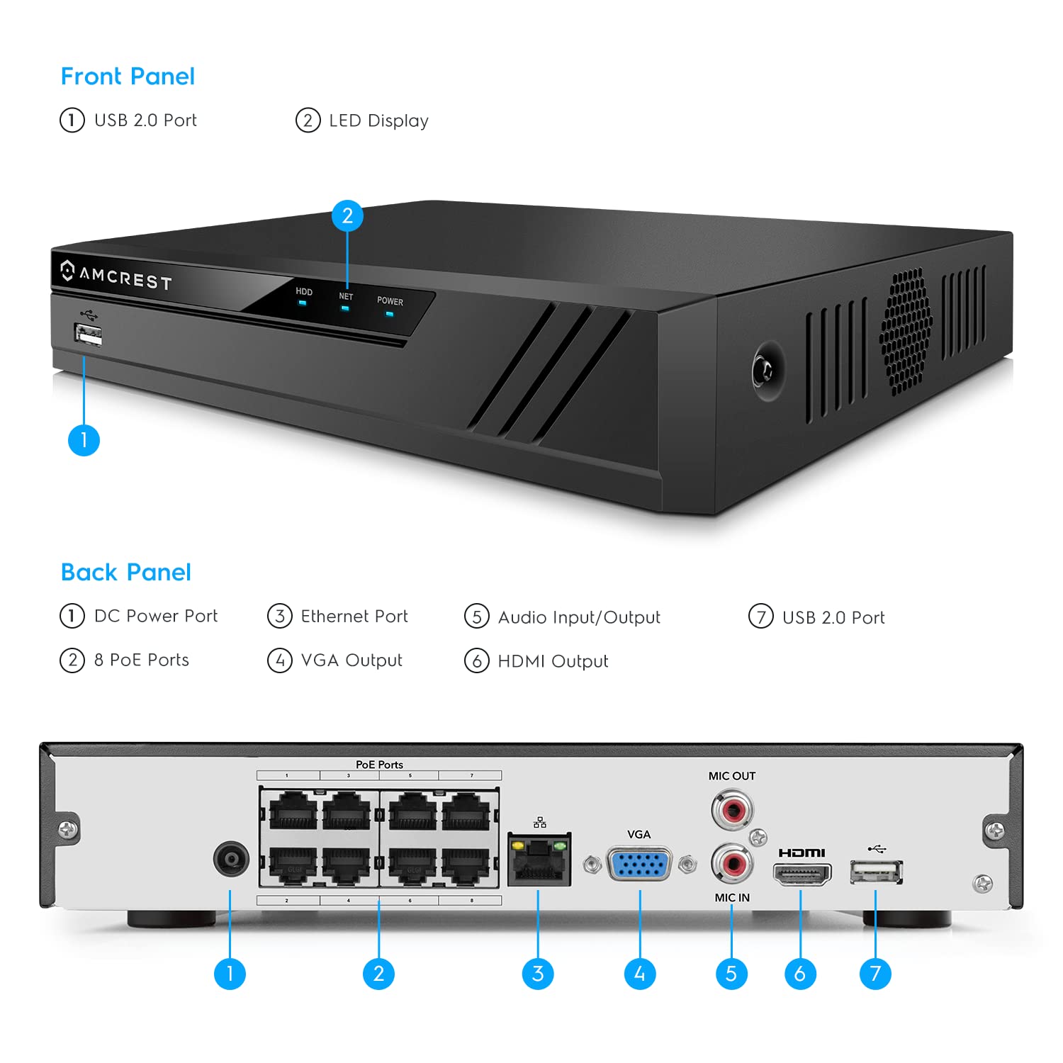 Foto 3 pulgar | Sistema De Cámaras De Seguridad Amcrest 5mp 4k 8ch Nvr Con 4 Cámaras - Venta Internacional.