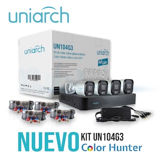 Foto 1 | Kit Vigilancia Uniarch 4 Camaras Bala Color De Noche Grabador Dvr 4 Canales Hd