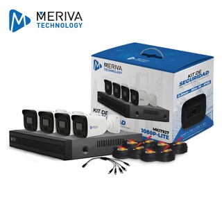 Foto 1 | Kit De Vigilancia Meriva 4 Cámaras Bala Interior/exterior, Grabador Dvr 4 Canales Hd 1080 Lite, 4 Cables De 18