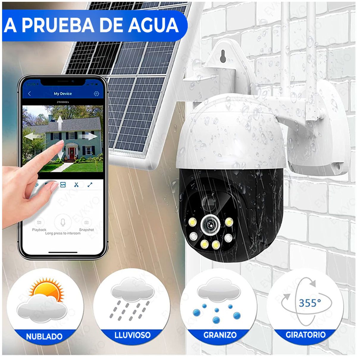 Foto 5 pulgar | Cámara De Seguridad Solar Wifi Con Resolución De 2mp Y Visión Nocturna