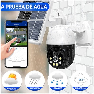Foto 4 | Cámara De Seguridad Solar Wifi Con Resolución De 2mp Y Visión Nocturna