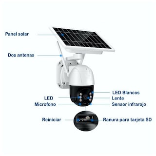 Foto 6 | Cámara De Seguridad Solar Wifi Con Resolución De 2mp Y Visión Nocturna