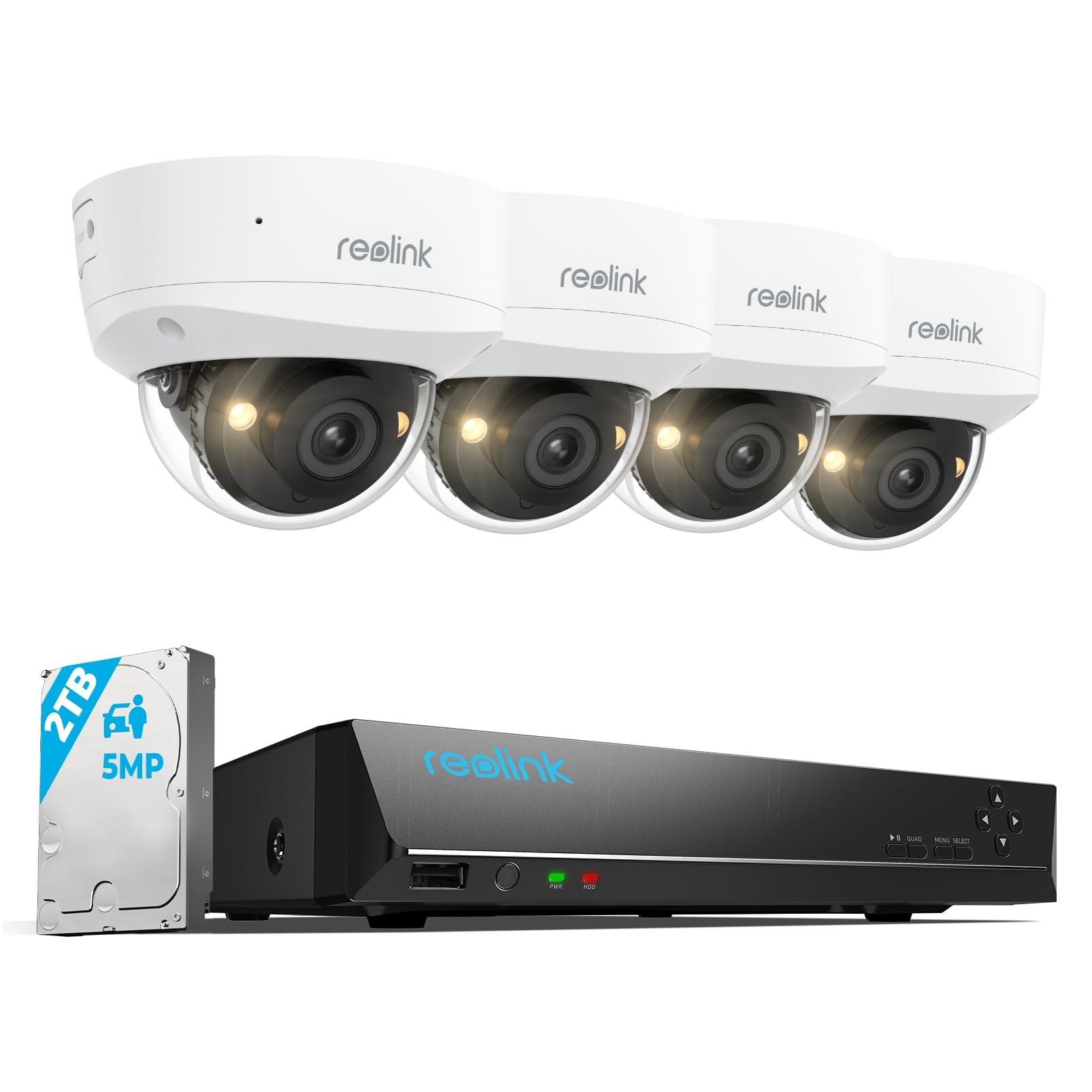 Sistema De Cámaras De Seguridad Reolink De 5 Mp Y 8 Canales Con 4 Cámaras Y Disco Duro De 2 Tb - Venta Internacional.
