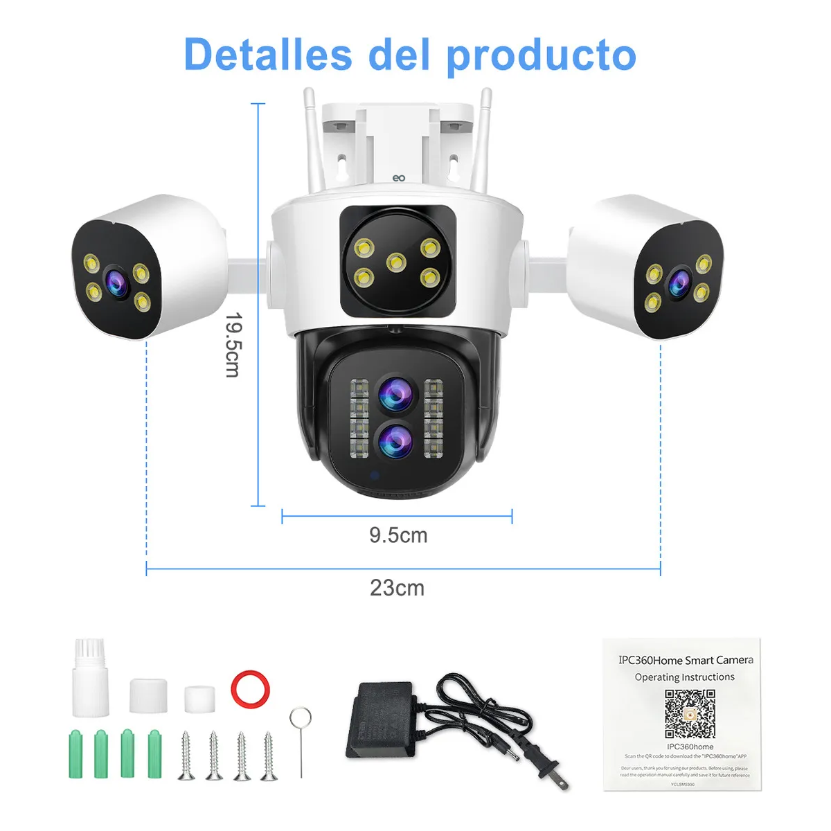 Foto 3 pulgar | Cámaras De Seguridad 16mp Cuatro Lentes Zoom 10x 1440p Eo Safe Imports Esi-19552 Blanco
