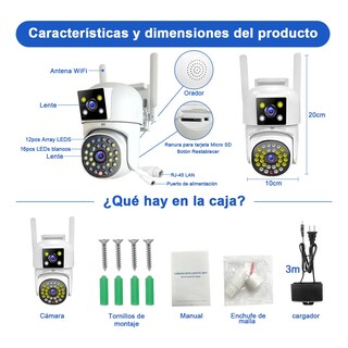 Foto 5 | Cámara De Vigilancia Alerta De Movimiento 4mp Eo Safe Imports Esi-19553 Blanco