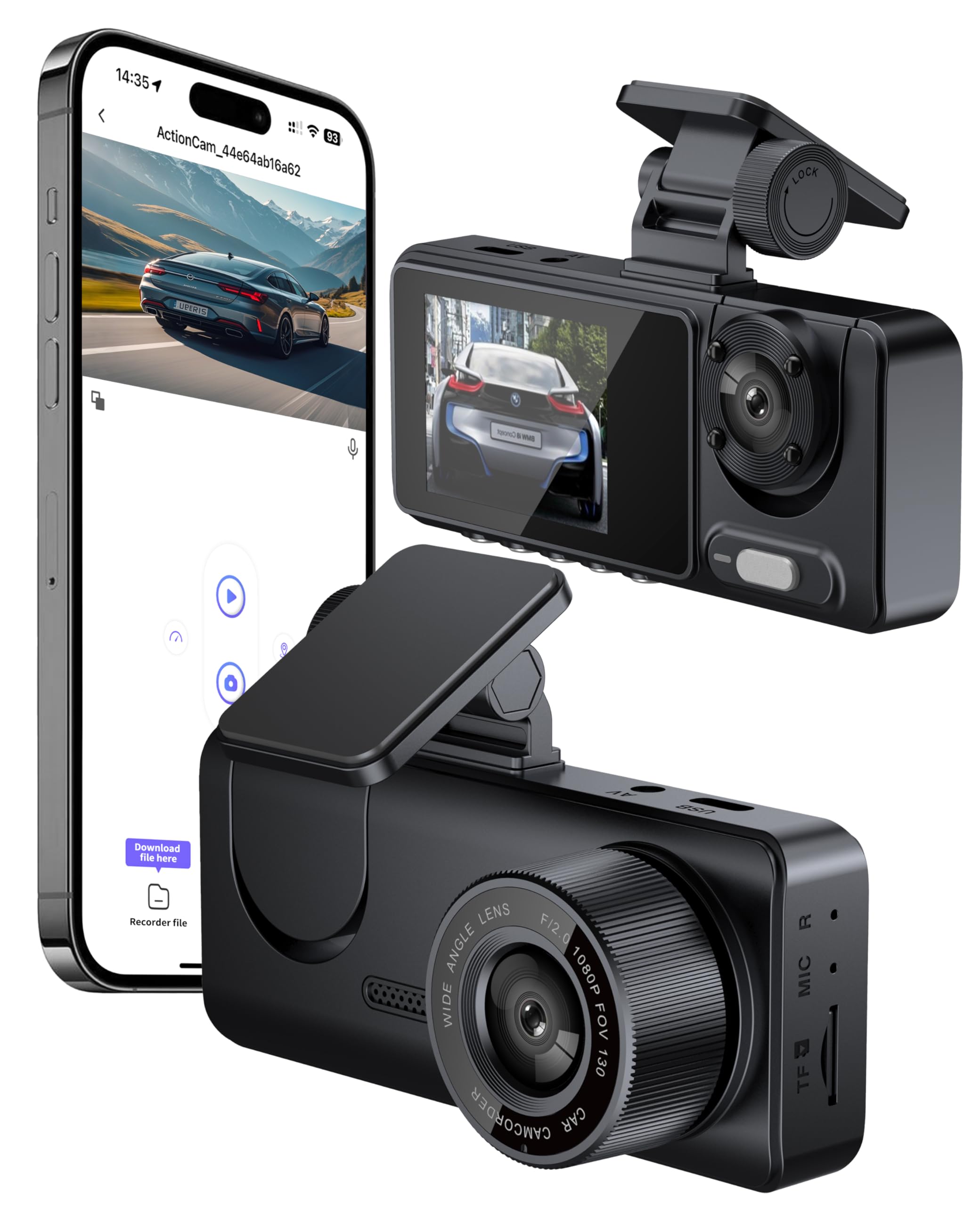 Dash Cam Fotn S16 Frontal De Doble Canal Wifi 1080p + 720p - Venta Internacional.