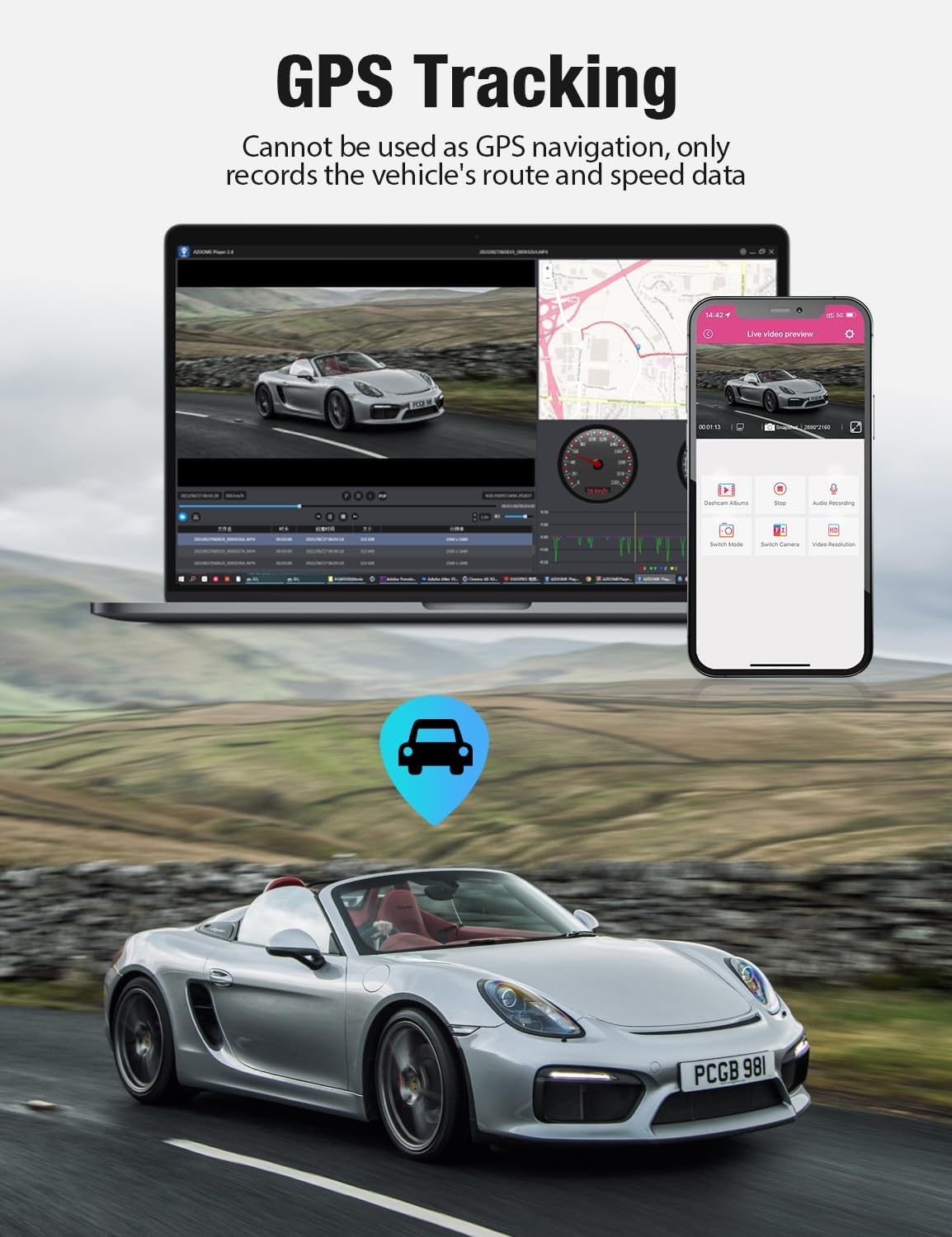Foto 5 pulgar | Dash Cam Ombar 5g Wifi Gps De 3 Canales 2k+1080p+1080p Con 64 Gb - Venta Internacional.