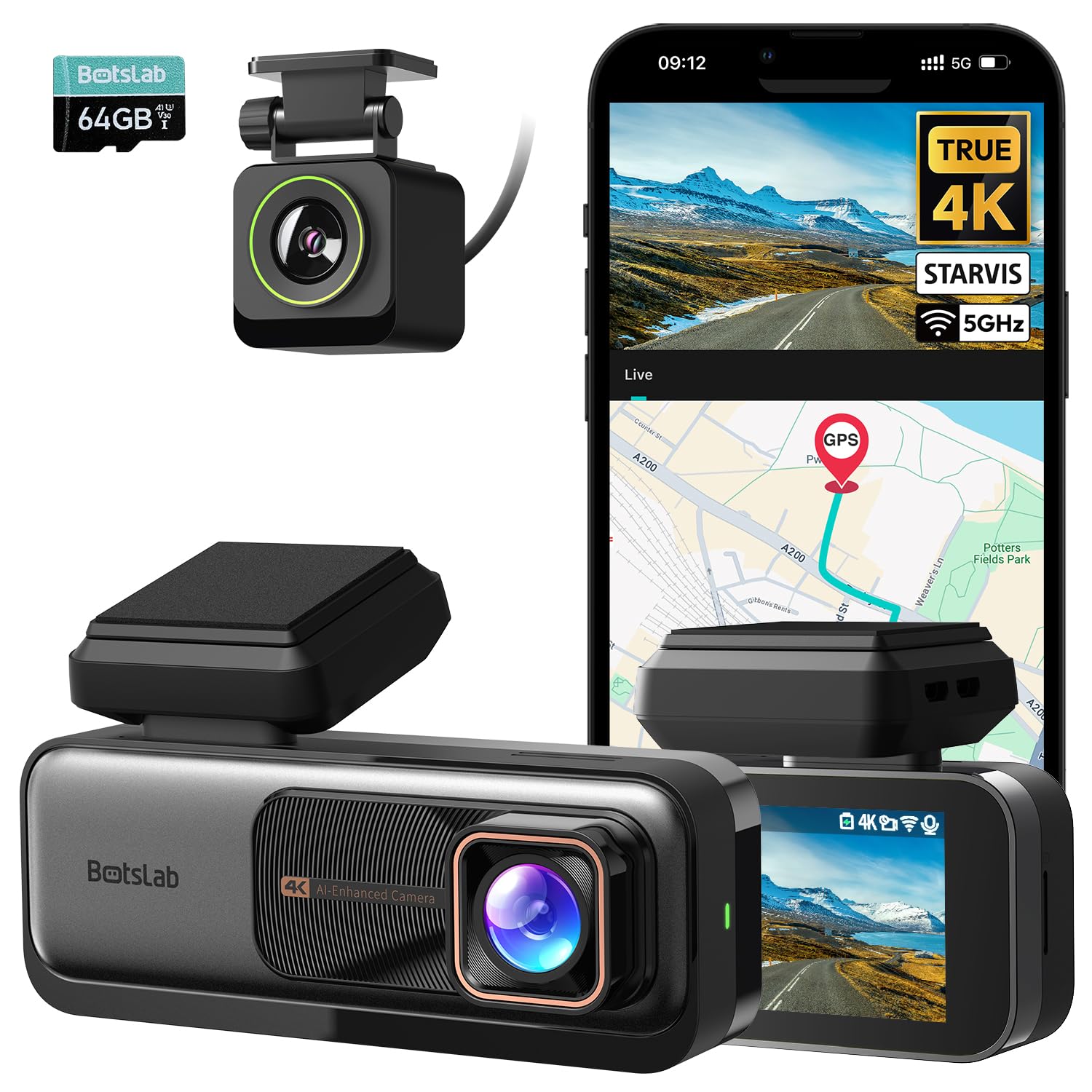 Dash Cam Botslab 4k Con Sensor Sony Imx415 Delantero Y Trasero - Venta Internacional.