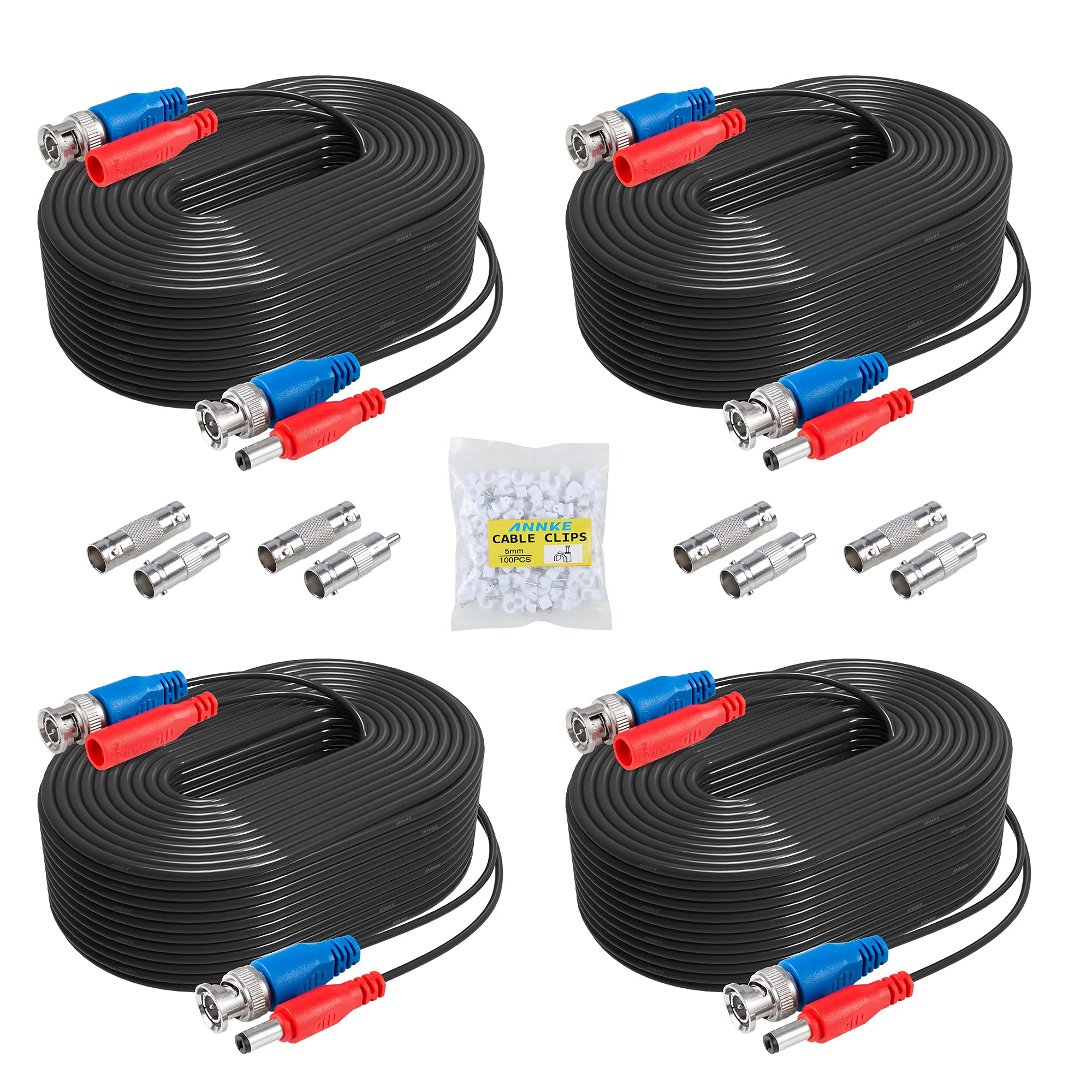 Paquete De 4 Cables De Alimentación De Vídeo Annke De 30 M Con Conectores Y Clips - Venta Internacional. $1,086