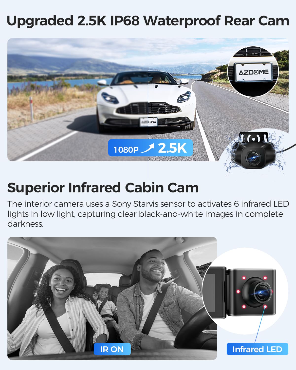 Foto 5 pulgar | Tarjeta Dash Cam Azdome M550 De 3 Canales 4k+2.5k Wifi Gps De 64 Gb - Venta Internacional.