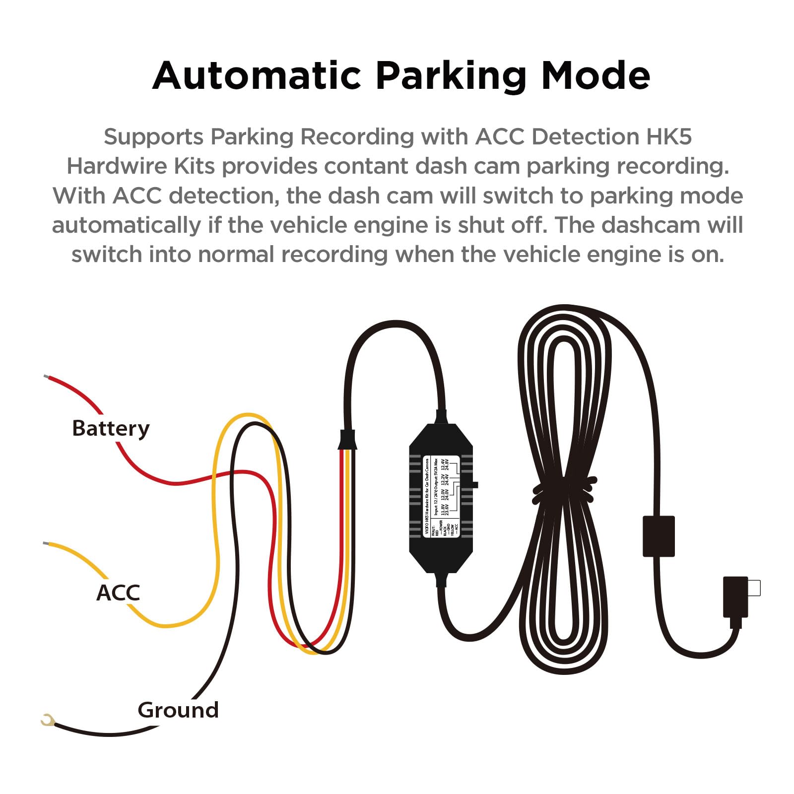 Foto 5 pulgar | Kit De Cableado Viofo Hk5 Acc Para Dash Cam Vs1, Usb-c - Venta Internacional.