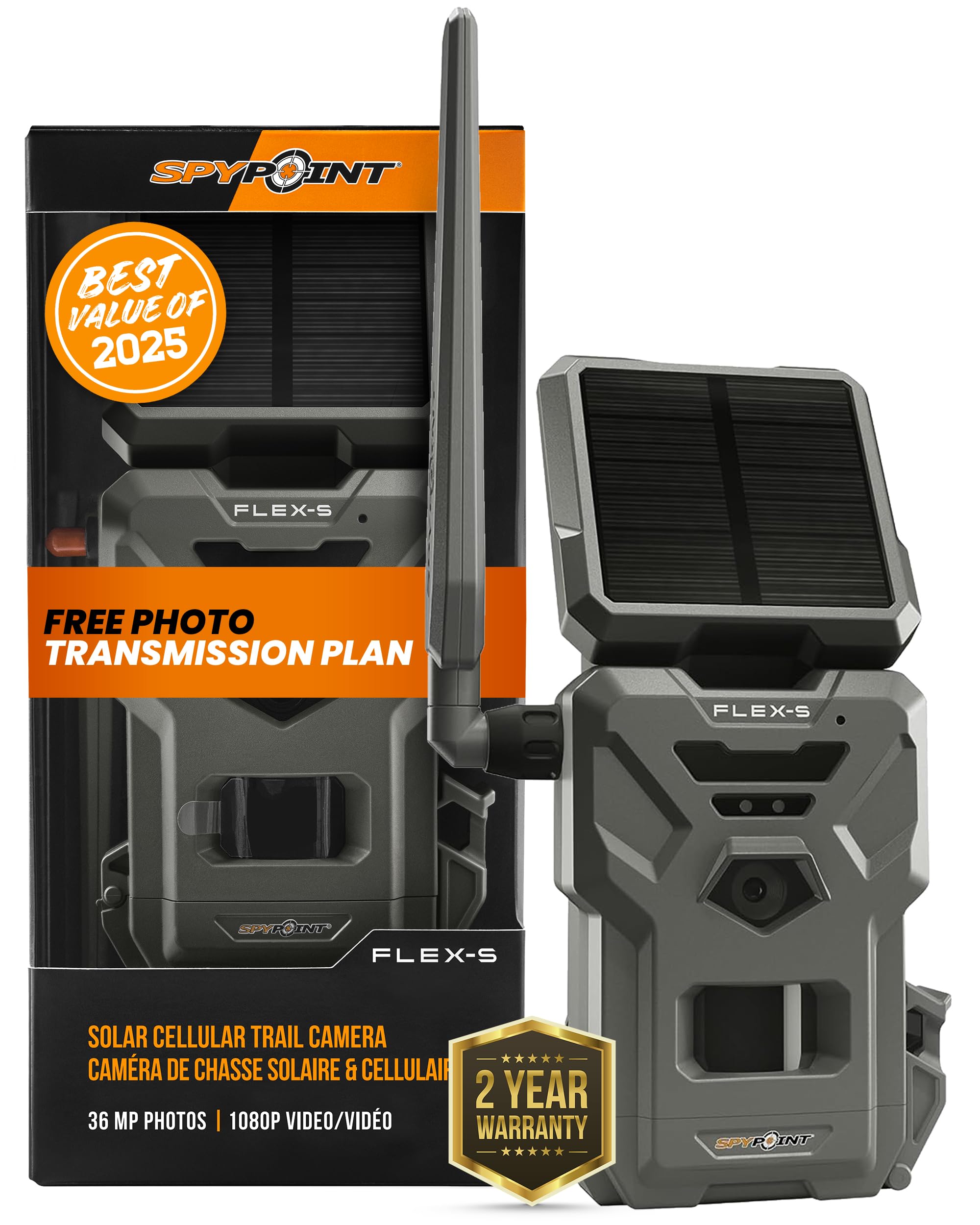 Cámara De Rastreo Spypoint Flex-s Solar Outdoor Celular De 36 Mp - Venta Internacional.