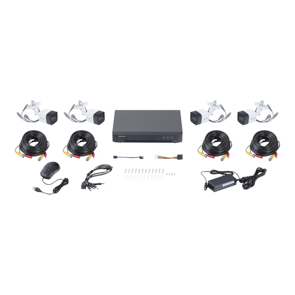 Foto 4 pulgar | Hikvision Kit Turbohd 5 Megapixel 4 Cã¡maras Micrã³fono Hdd 1tb Hik5mpslq-kit-1tb