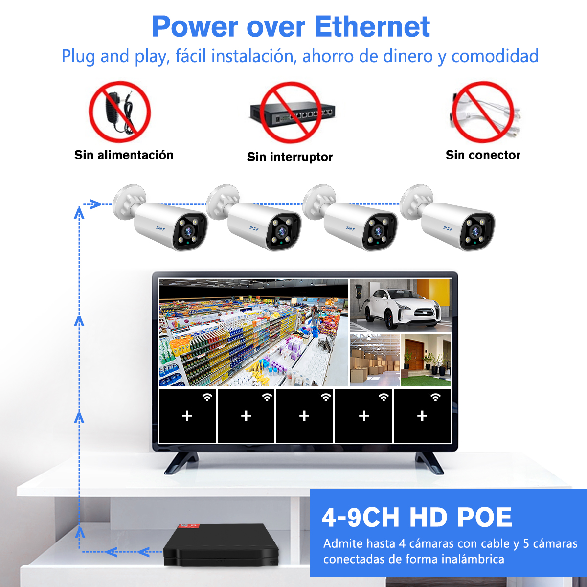 Foto 3 pulgar | 2nlf  Poe 4mp Kit De Camaras Circuito Cerrado Real 2.5k 1tb