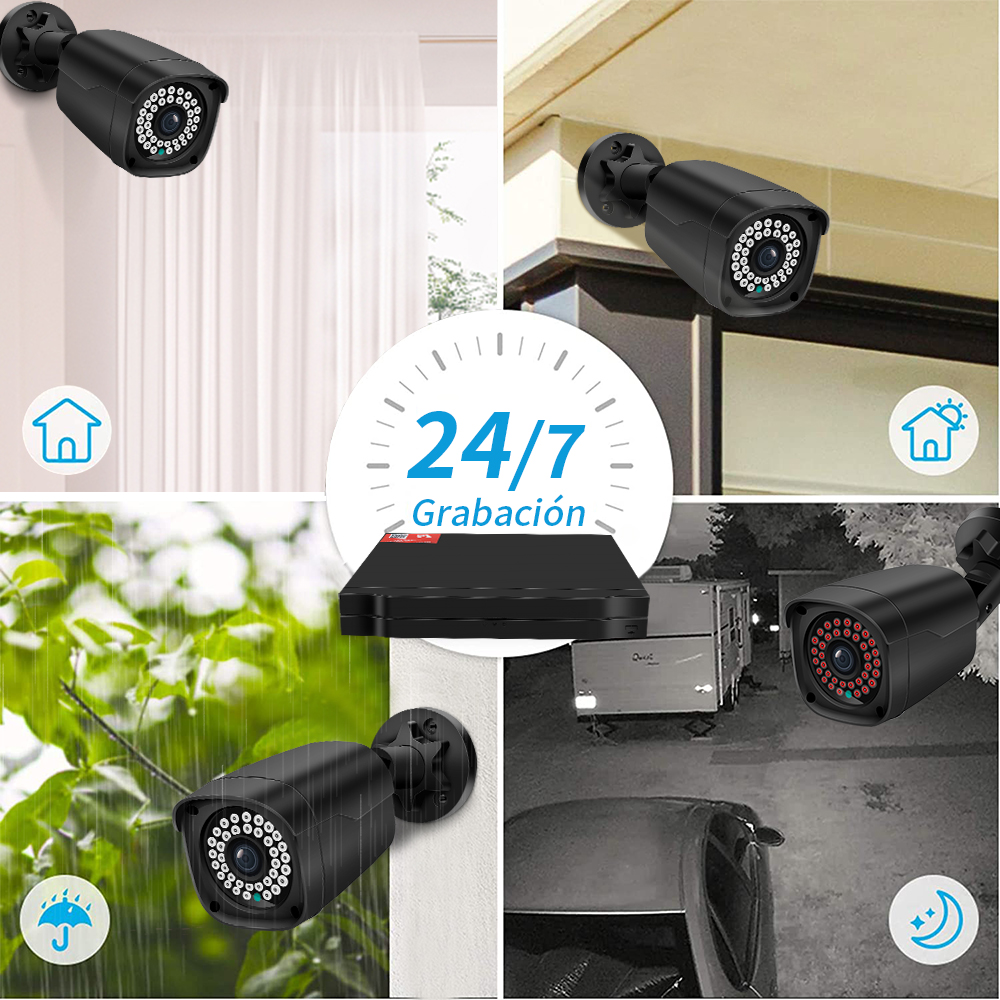 Foto 4 pulgar | 2nlf  5mp Kit Dvr 8 Camaras Camaras Circuito Cerrado 1tb