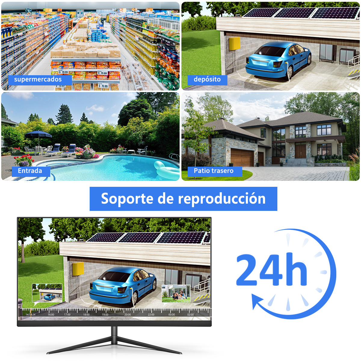 Foto 4 | 2nlf® Kit De Camaras Videovigilancia Cctv Hd 2mp Dvr 500gb