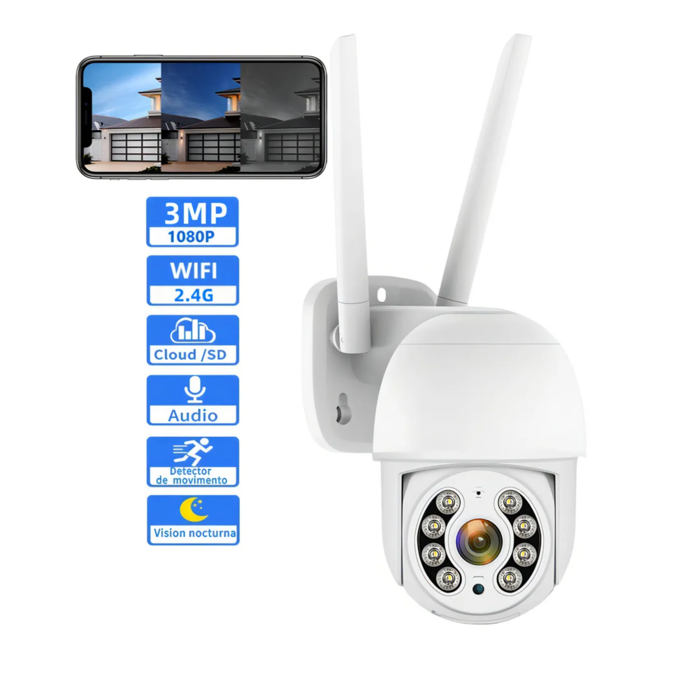 Foto 3 pulgar | 2pcs Cámaras De Seguridad Exterior Wifi Hd Ip Visión Alarma Belug  Color Blanco