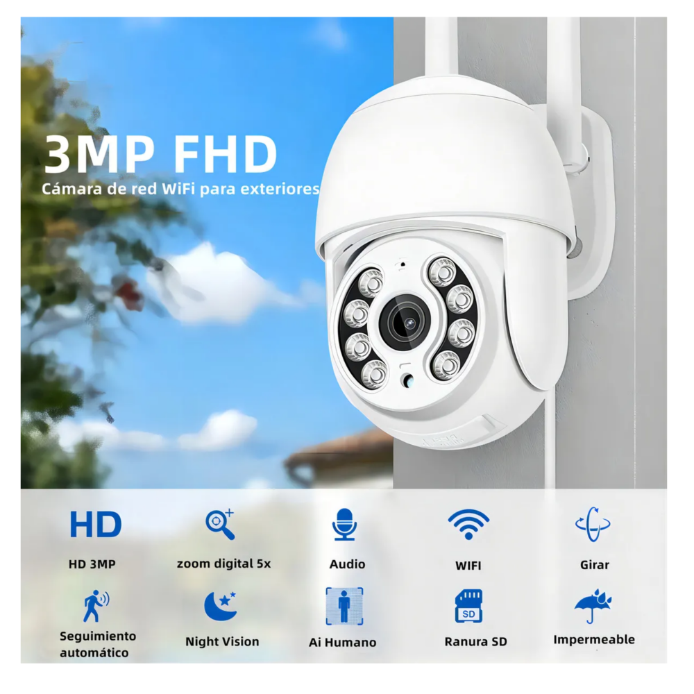 Foto 4 pulgar | 2pcs Cámaras De Seguridad Exterior Wifi Hd Ip Visión Alarma Belug  Color Blanco