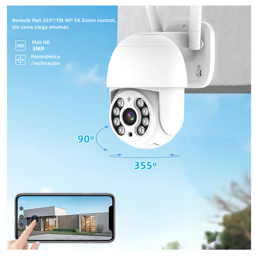Foto 6 pulgar | 2pcs Cámaras De Seguridad Exterior Wifi Hd Ip Visión Alarma Belug  Color Blanco