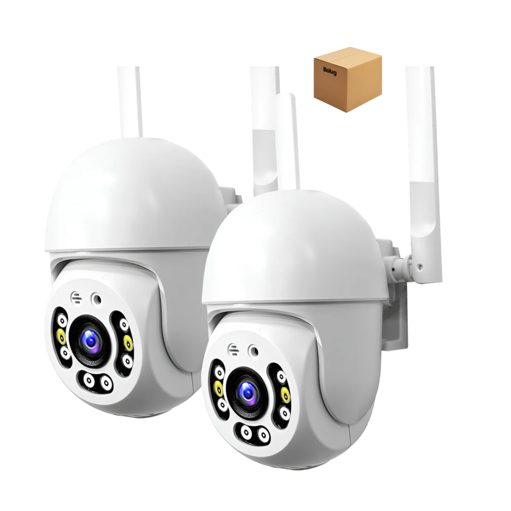 2pcs Cámara De Seguridad Exterior Wifi Visión Nocturna 3mp Belug   Blancas