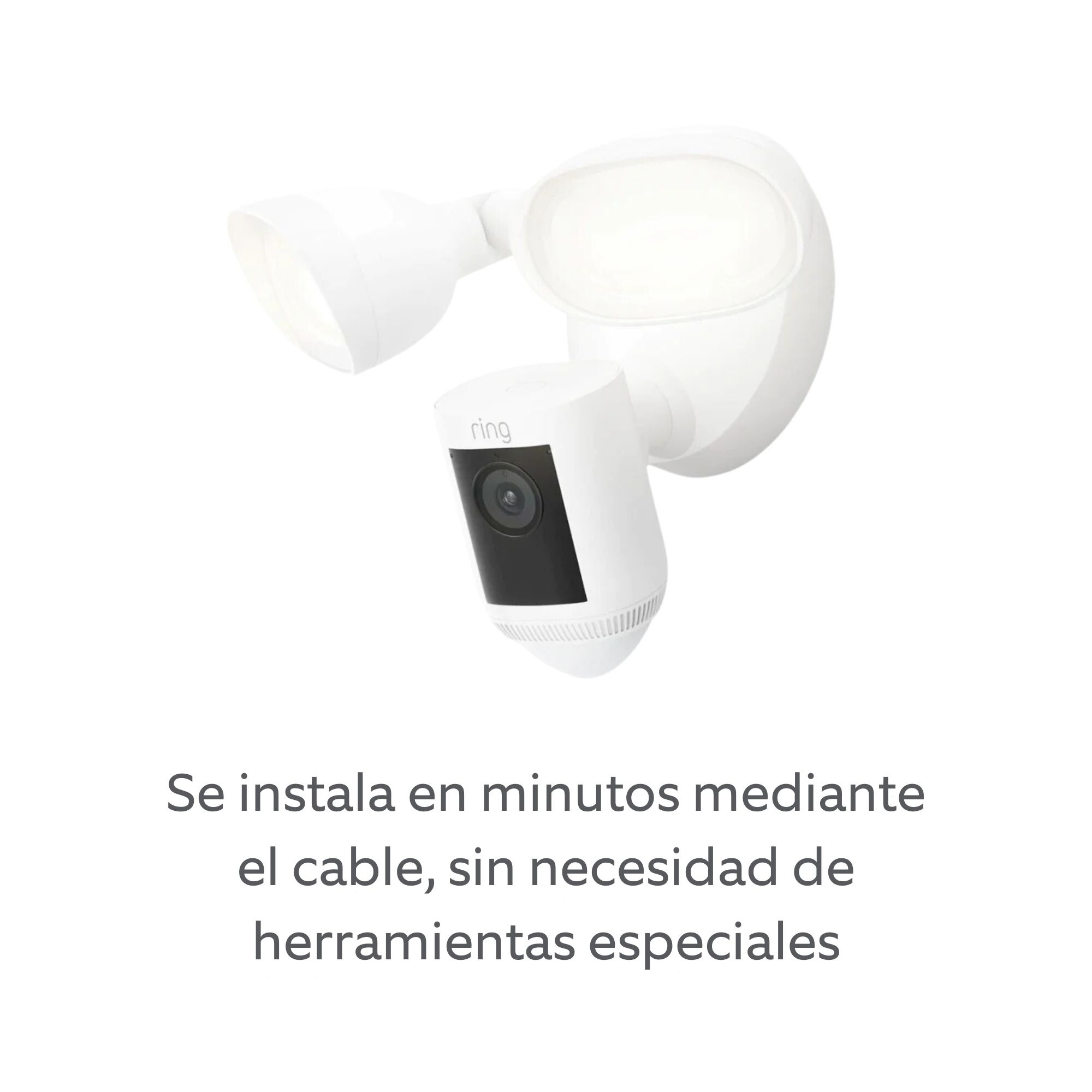 Foto 7 pulgar | Cámara De Seguridad Exterior Con Reflectores Y Sirena Cableada Ring Pro Color Blanco