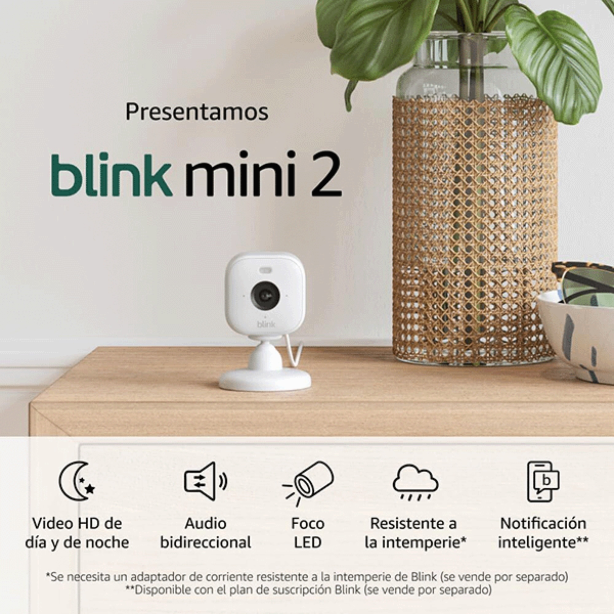 Foto 3 pulgar | Bundle Cámara De Seguridad Blink Mini 2 Con Enchufe Para Interior/exterior Color Blanco