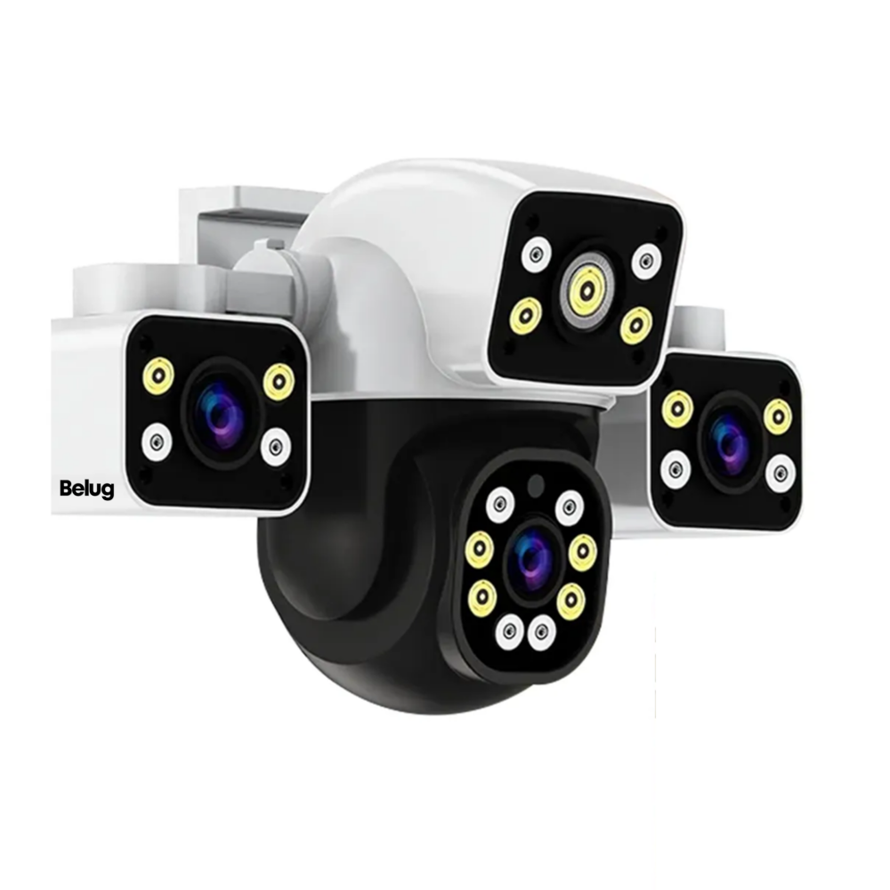 Cámara de Seguridad Belug Wifi Exterior con 3 Lentes y Visión 360°
