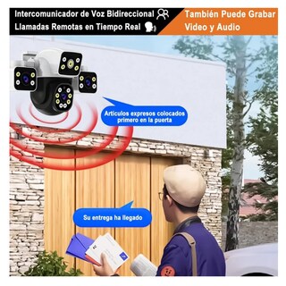 Foto 3 | Cámara de Seguridad Belug Wifi Exterior con 3 Lentes y Visión 360°
