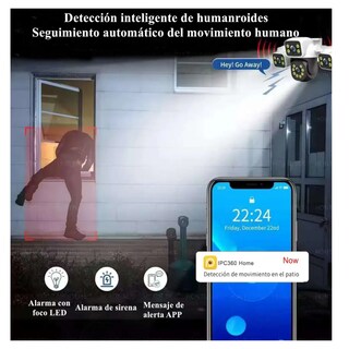 Foto 5 | Cámara de Seguridad Belug Wifi Exterior con 3 Lentes y Visión 360°