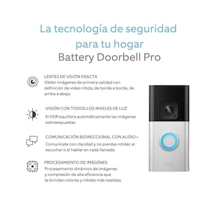 Foto 3 | Timbre Con Cámara Inalámbrico Ring Pro Color Níquel Satinado