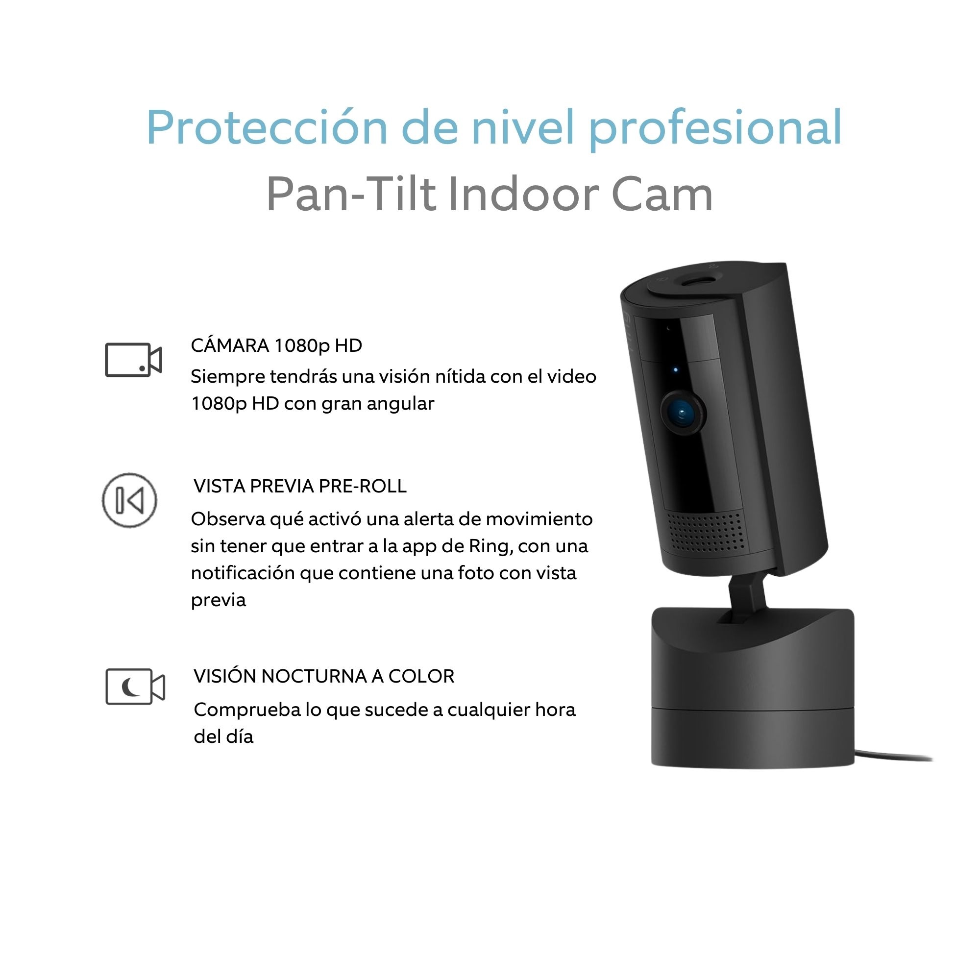Foto 4 pulgar | Cámara De Seguridad Interior Con Movimiento Ring Color Negro