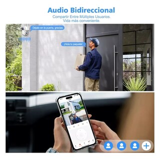 Foto 3 | Cámara De Vigilancia Wifi Con Doble Lente 360º Con Visión Nocturna, Sensor de Movimiento, Alarma.