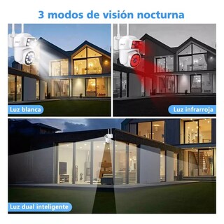 Foto 4 | Cámara De Vigilancia Wifi Con Doble Lente 360º Con Visión Nocturna, Sensor de Movimiento, Alarma.