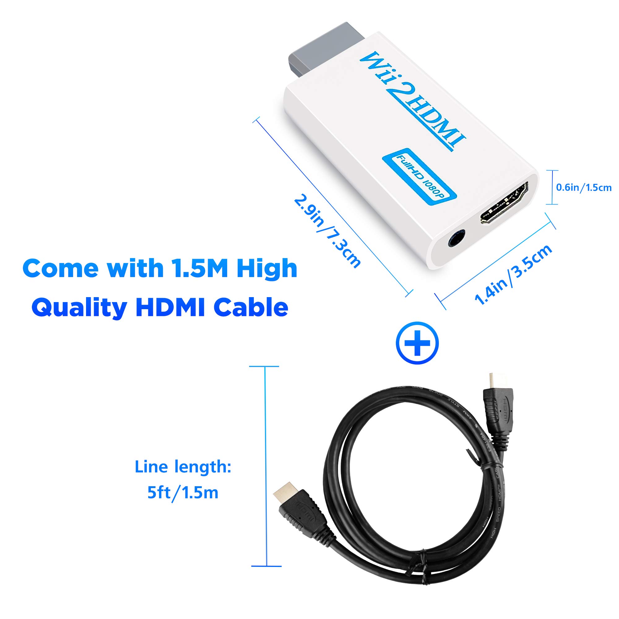 Foto 2 | Adaptador Conversor Wii A Hdmi 1080p Para Nintendo Wii Wii U - Venta Internacional.