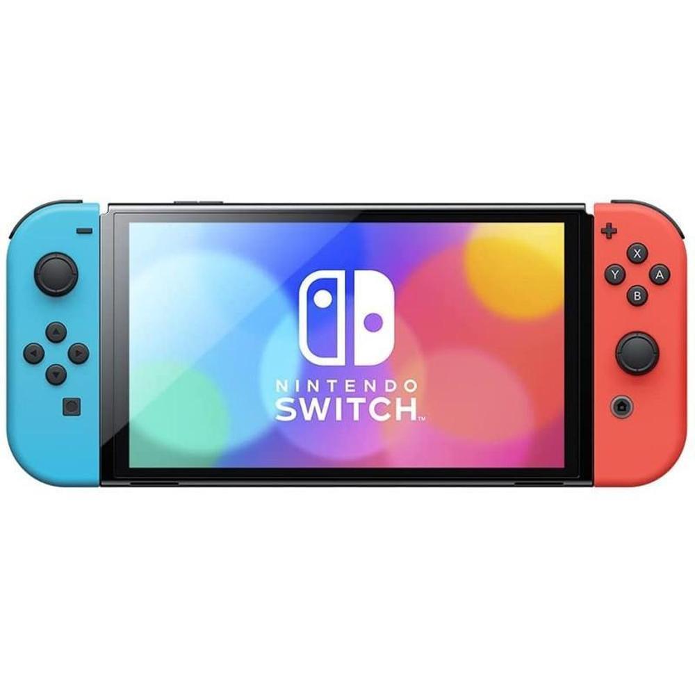 Consola Nintendo Switch Oled 64 GB Standard Rojo Neón Azul con Negro