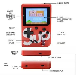 Foto 3 | Miniconsola Sup Portable Retro 400 Games Con Gamepad Amarillo - Venta Internacional.