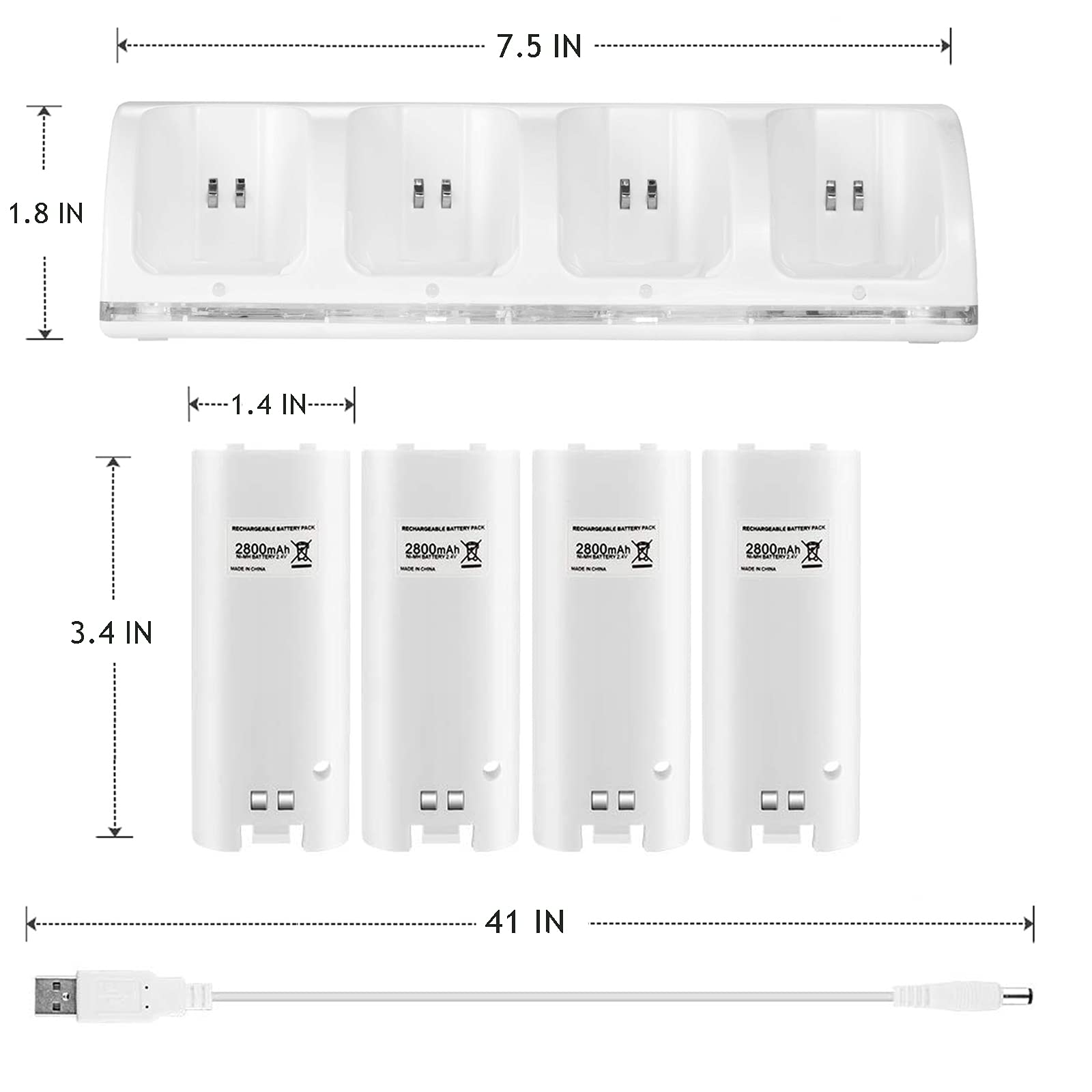 Foto 7 | Estación De Carga Natno 4 En 1 Para Mando A Distancia Wii Y Wii U - Venta Internacional.