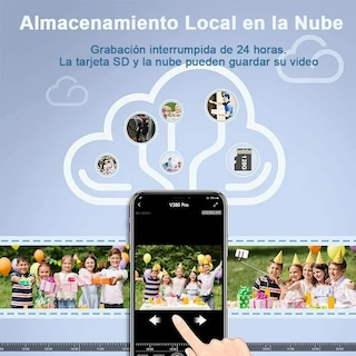 Foto 4 | Cámara de Seguridad Wifi N8-200w Luz Led Ip Resiste Lluvia para Exteriores con Movimiento 360''ns Tech